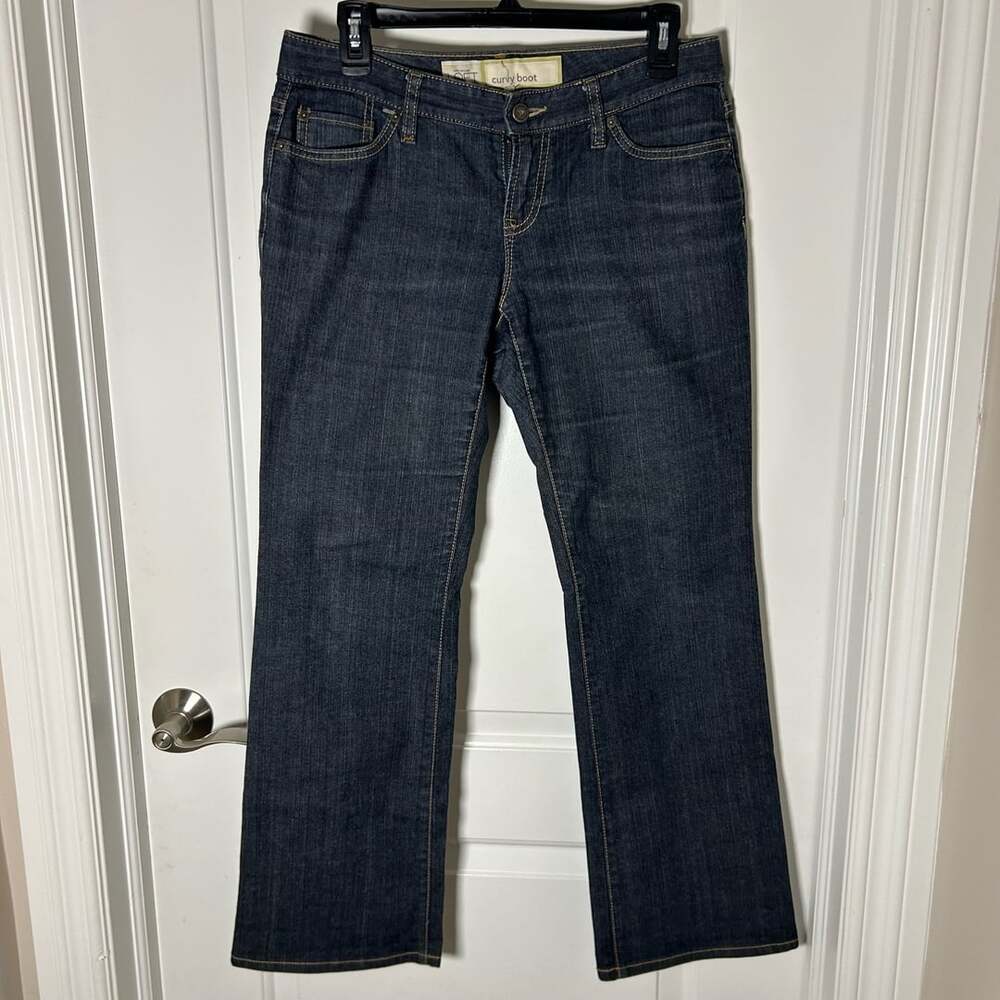 LOFT Curvy Boot Jeans Size 6P Dark Wash Denim